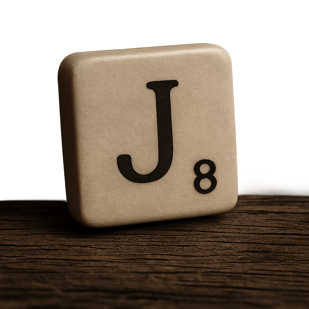 Scrabble letter J tile